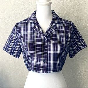 Tartan Crop Shirt Size S
